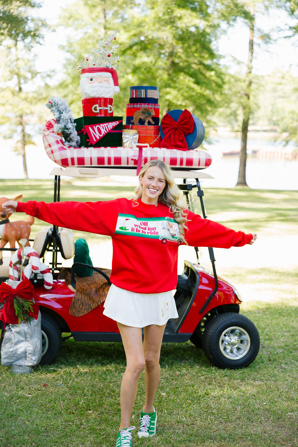 OH WHAT FUN RED RIBBON PULLOVER PULLOVER Judith March
