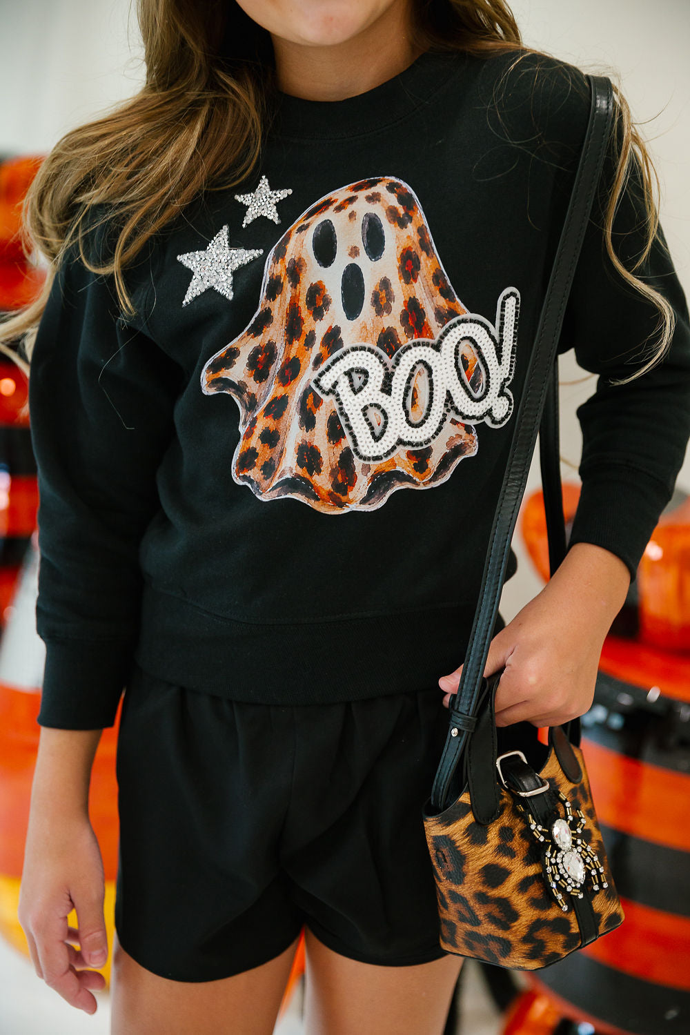 MINI KIDS LEOPARD BOO BLACK PULLOVER PULLOVER Judith March