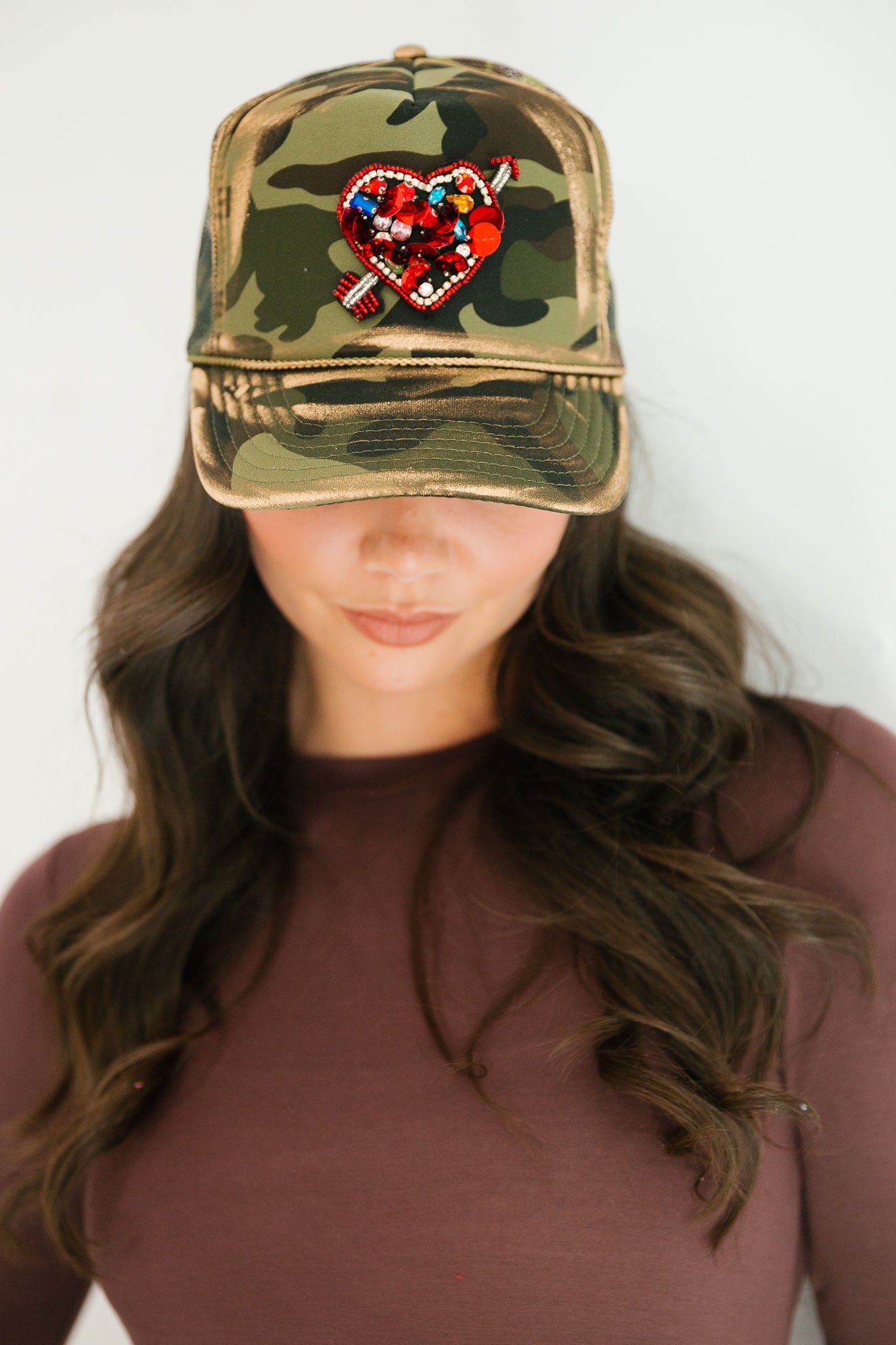 WILD HEART CAMO TRUCKER HAT TRUCKER HAT Judith March