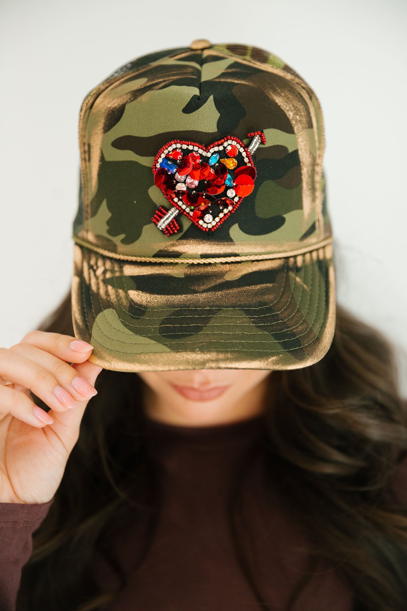 WILD HEART CAMO TRUCKER HAT TRUCKER HAT Judith March