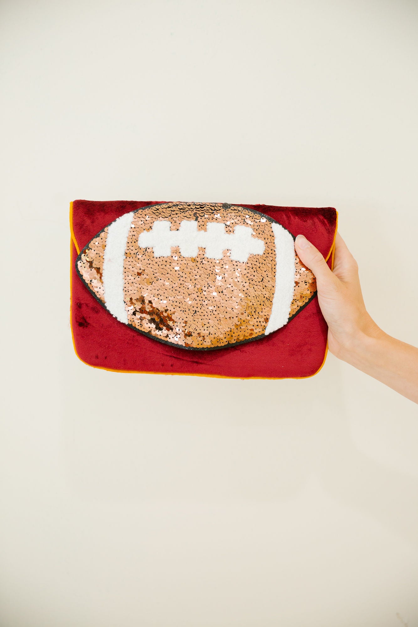 THE RED ZONE VELVET CLUTCH PURSE Judith March
