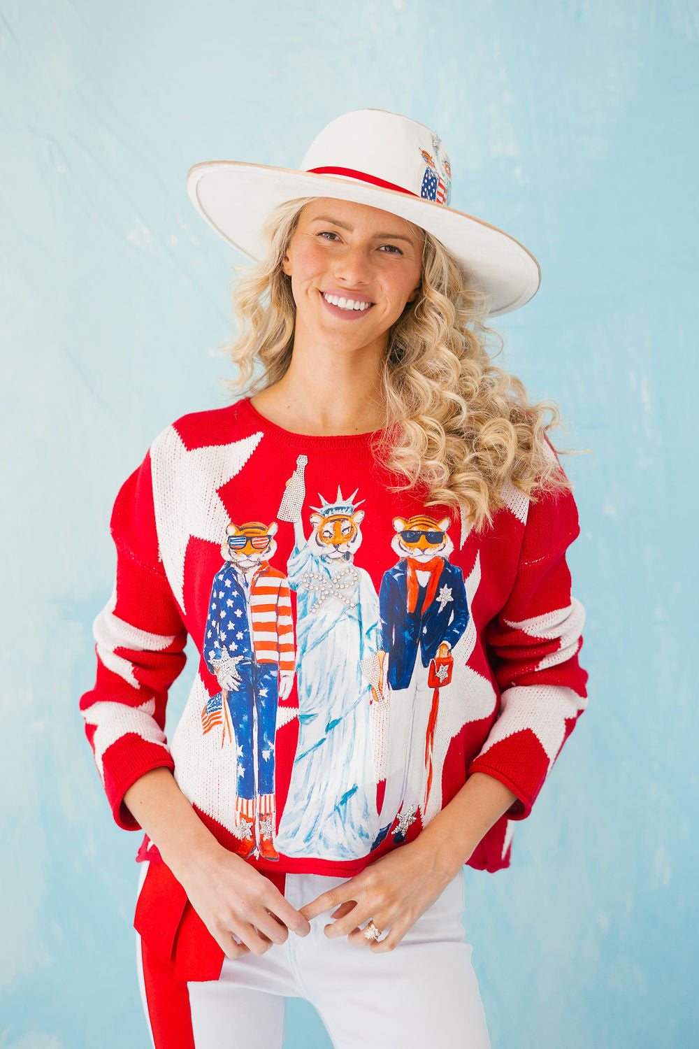 STARS AND STRIPES RED SWEATER SWEATER Judith March