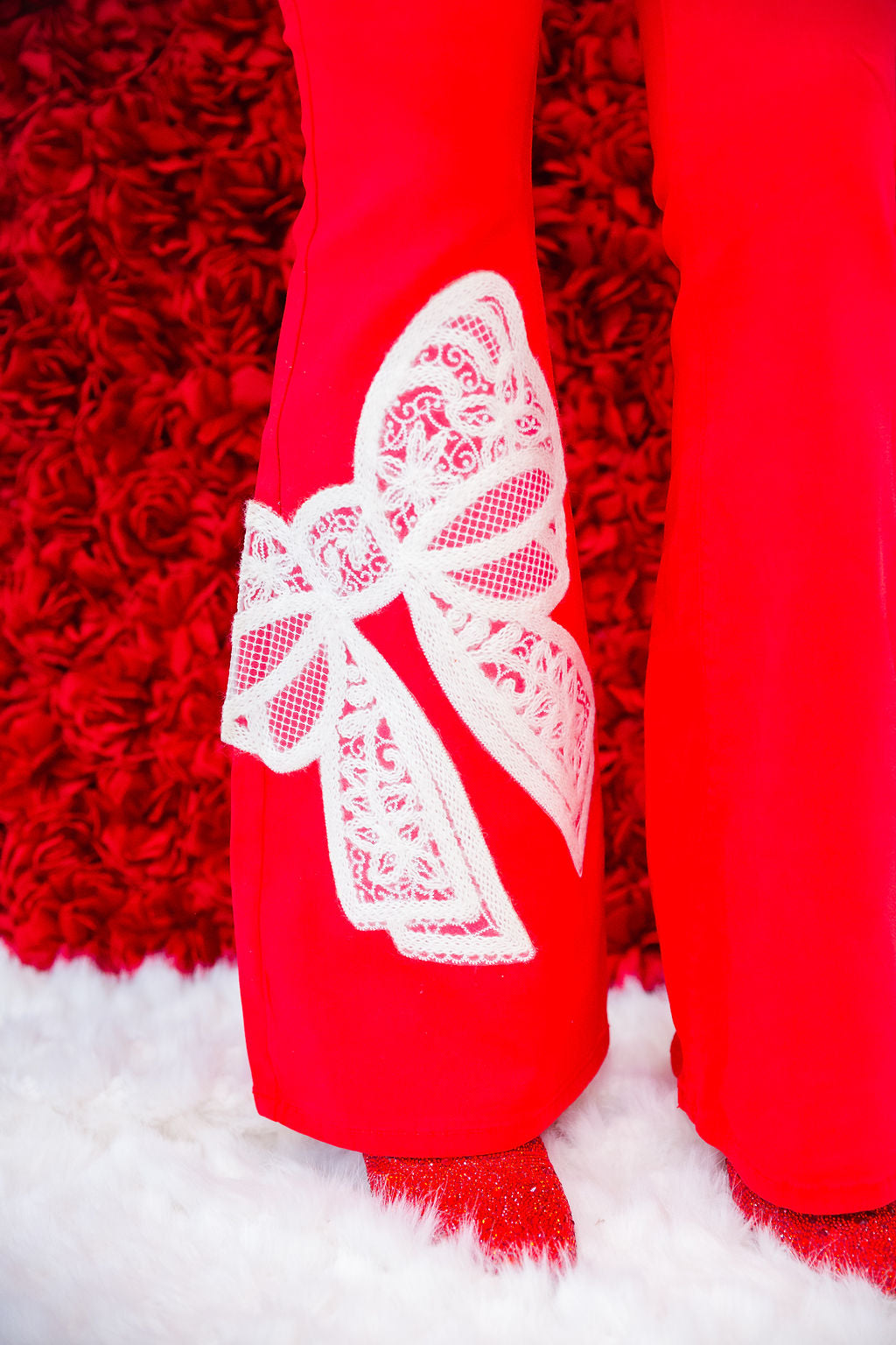 LOVE AND LACE RED FLARES FLARES Judith March