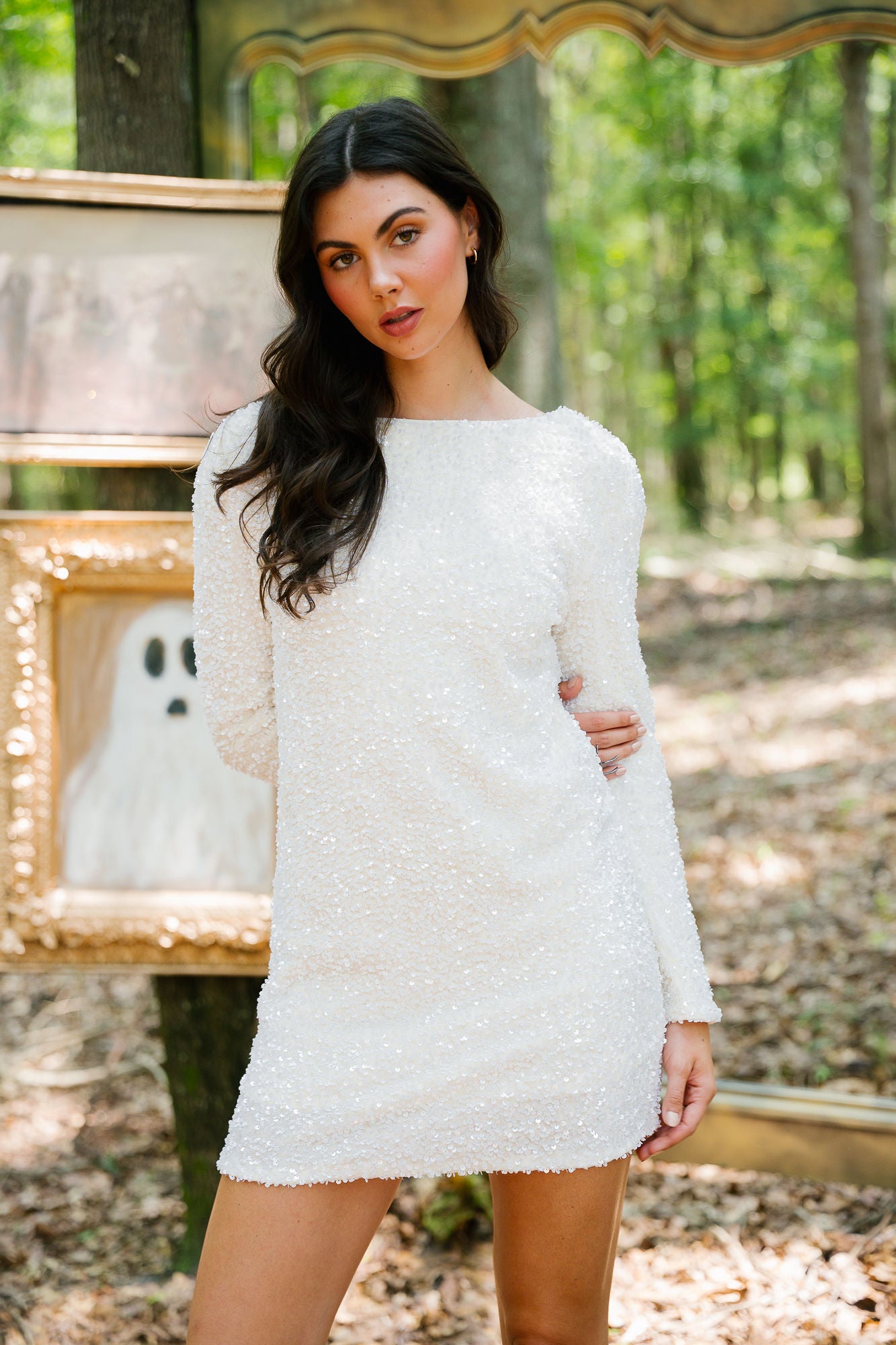 WEBBED BOW SEQUIN DRESS DRESS Judith March