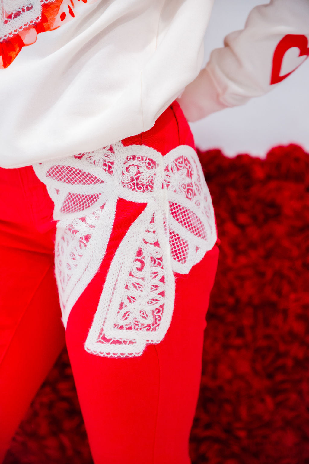 LOVE AND LACE RED FLARES FLARES Judith March