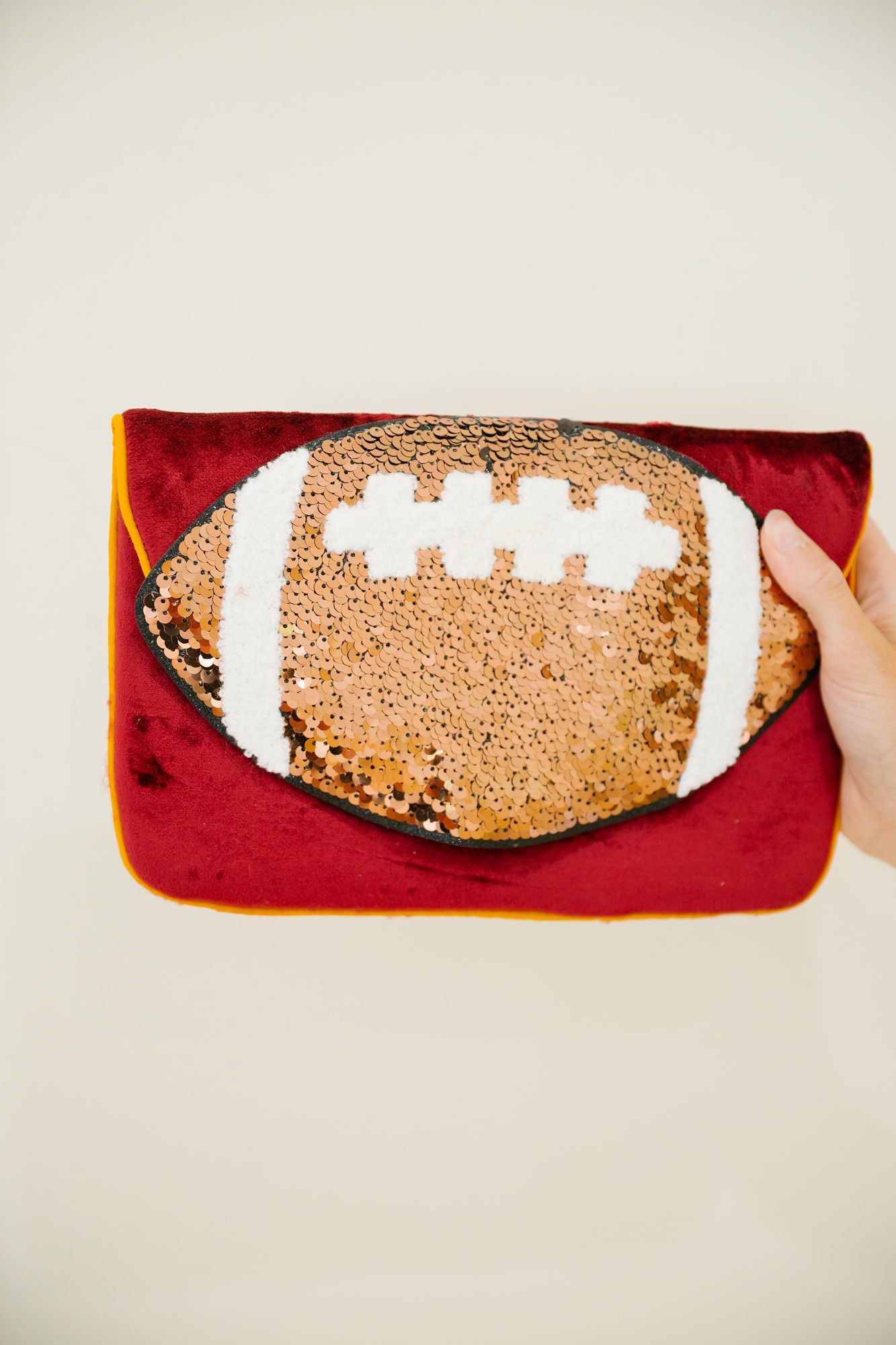 THE RED ZONE VELVET CLUTCH PURSE Judith March