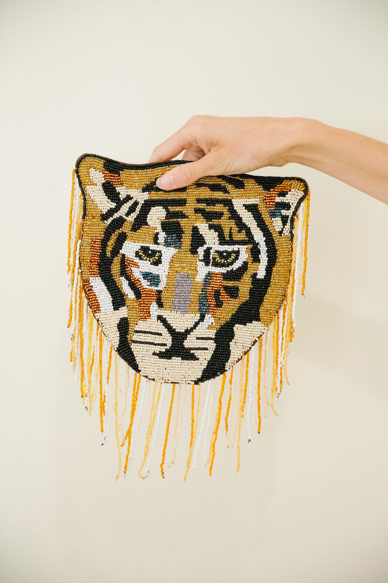 SEQUIN TIGER CLUTCH PURSE Judith March