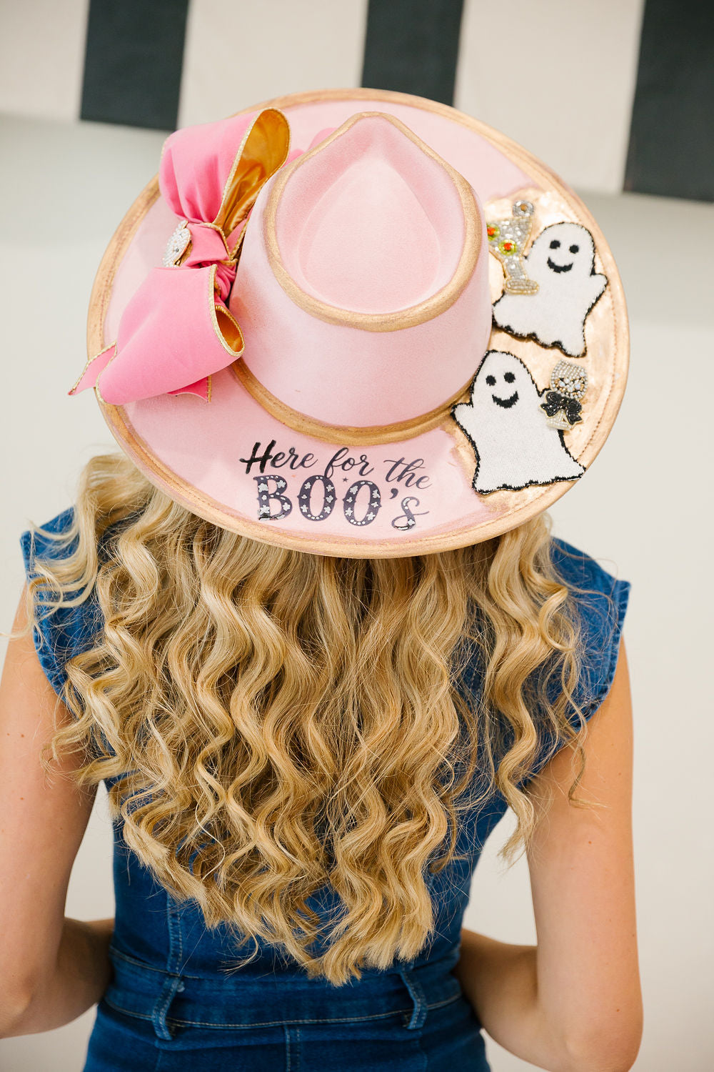 HERE FOR THE BOOS PINK RANCHER HAT TRUCKER HAT Judith March