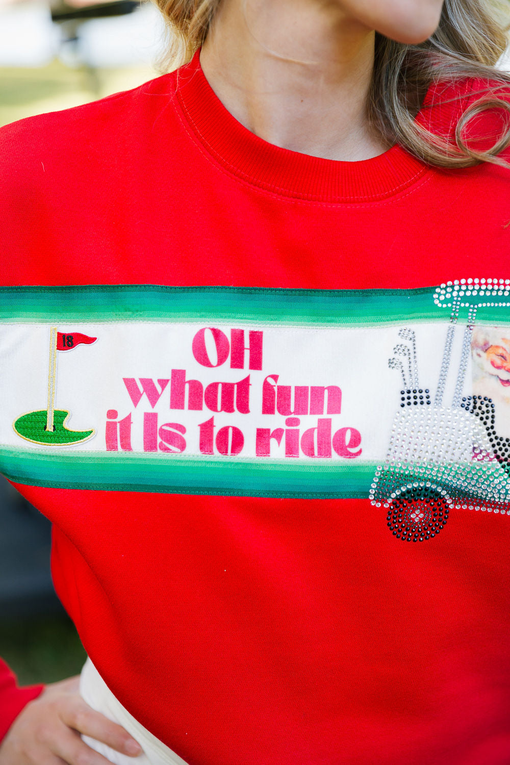 OH WHAT FUN RED RIBBON PULLOVER PULLOVER Judith March