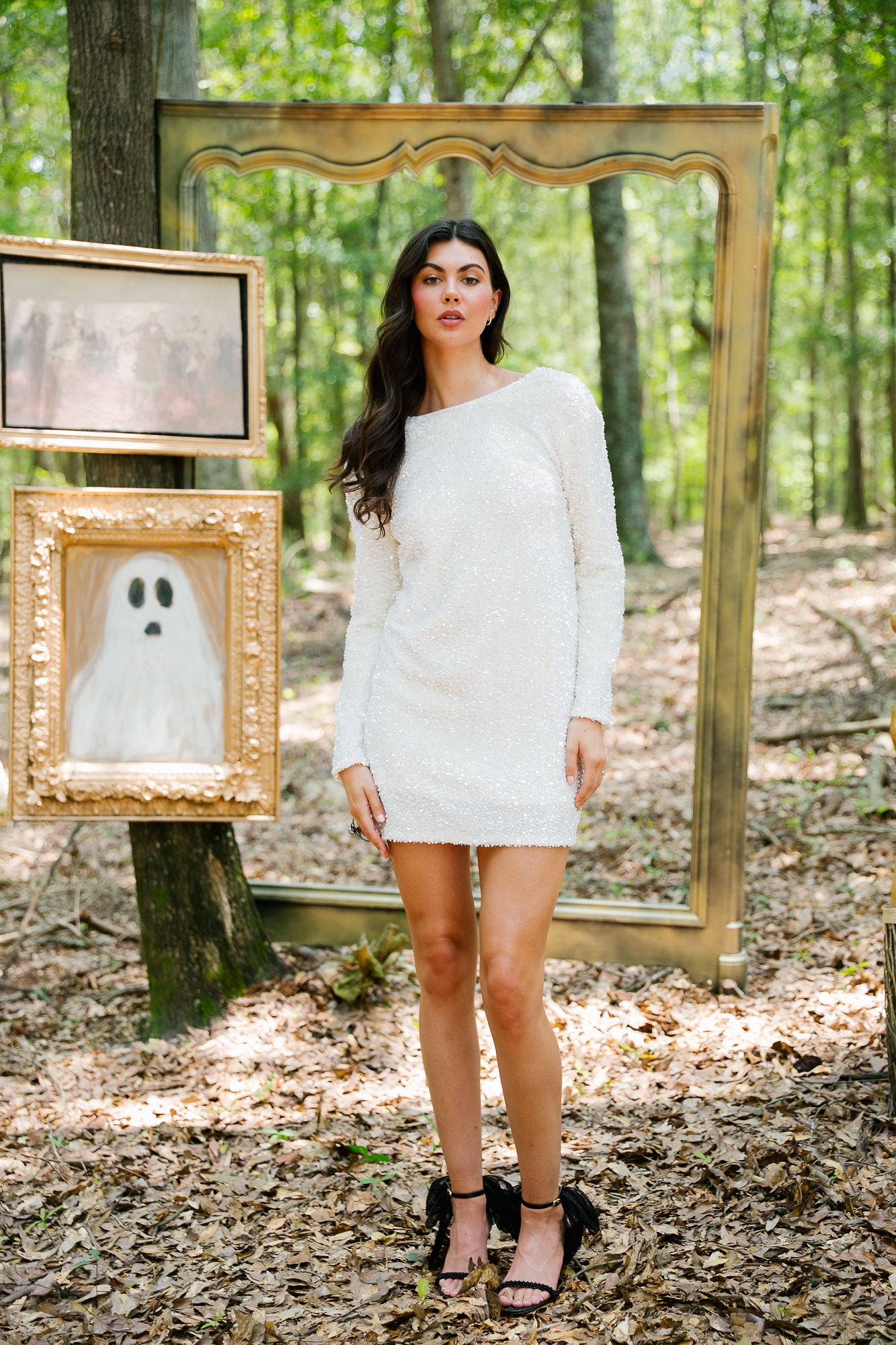 WEBBED BOW SEQUIN DRESS DRESS Judith March