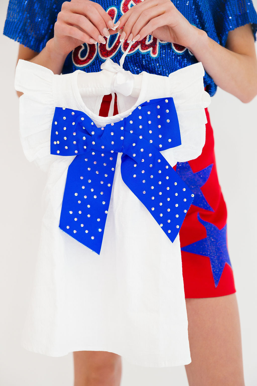 *MINI KIDS BLUE BOW WHITE DRESS - 12-18M SWEATER Judith March
