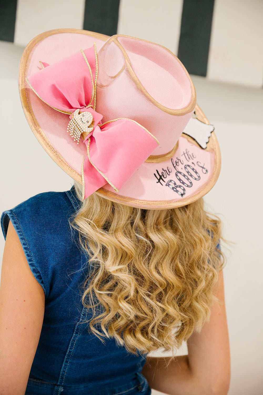 HERE FOR THE BOOS PINK RANCHER HAT TRUCKER HAT Judith March