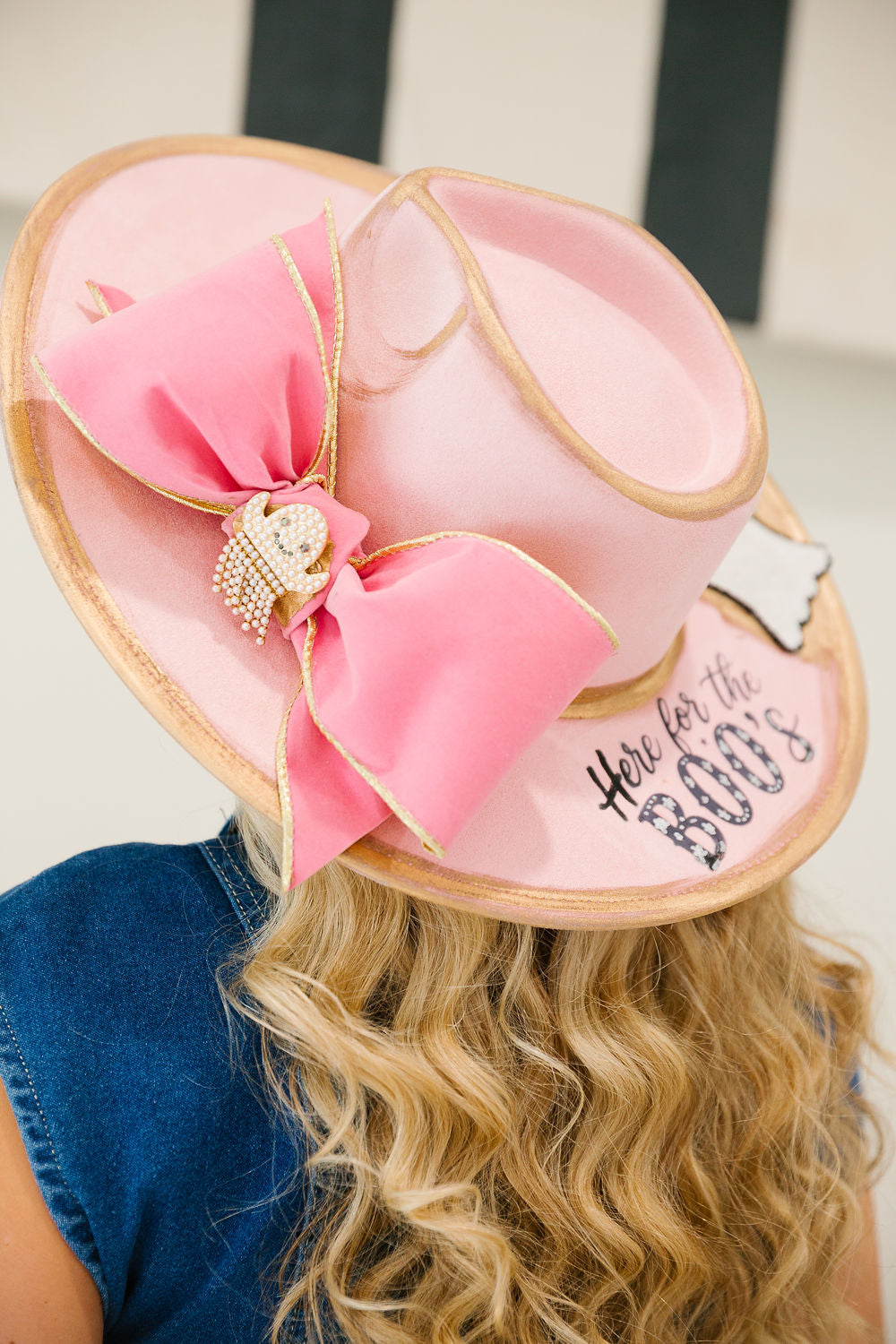 HERE FOR THE BOOS PINK RANCHER HAT TRUCKER HAT Judith March