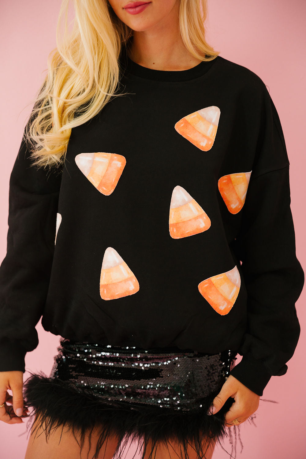 CANDY CORN PATCH PULLOVER PULLOVER Judith March