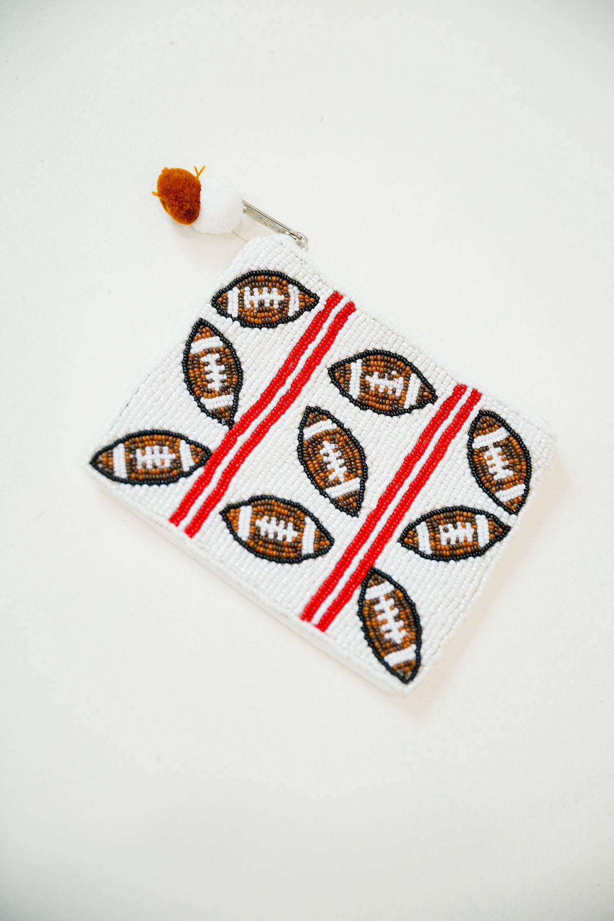 SPORTY COIN PURSES PURSE Judith March WHITE FOOTBALL
