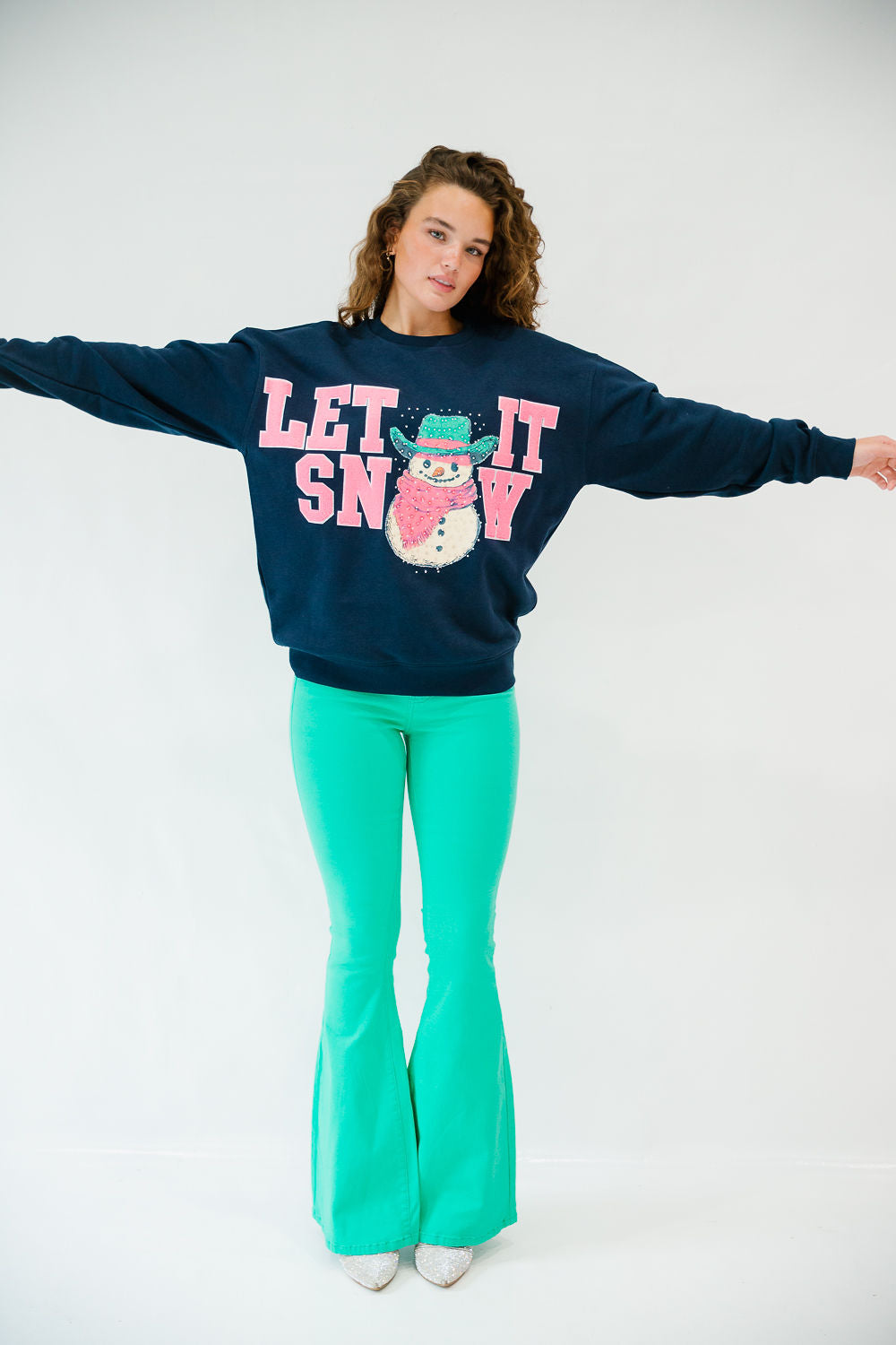 LET IT SNOW NAVY PULLOVER PULLOVER Judith March