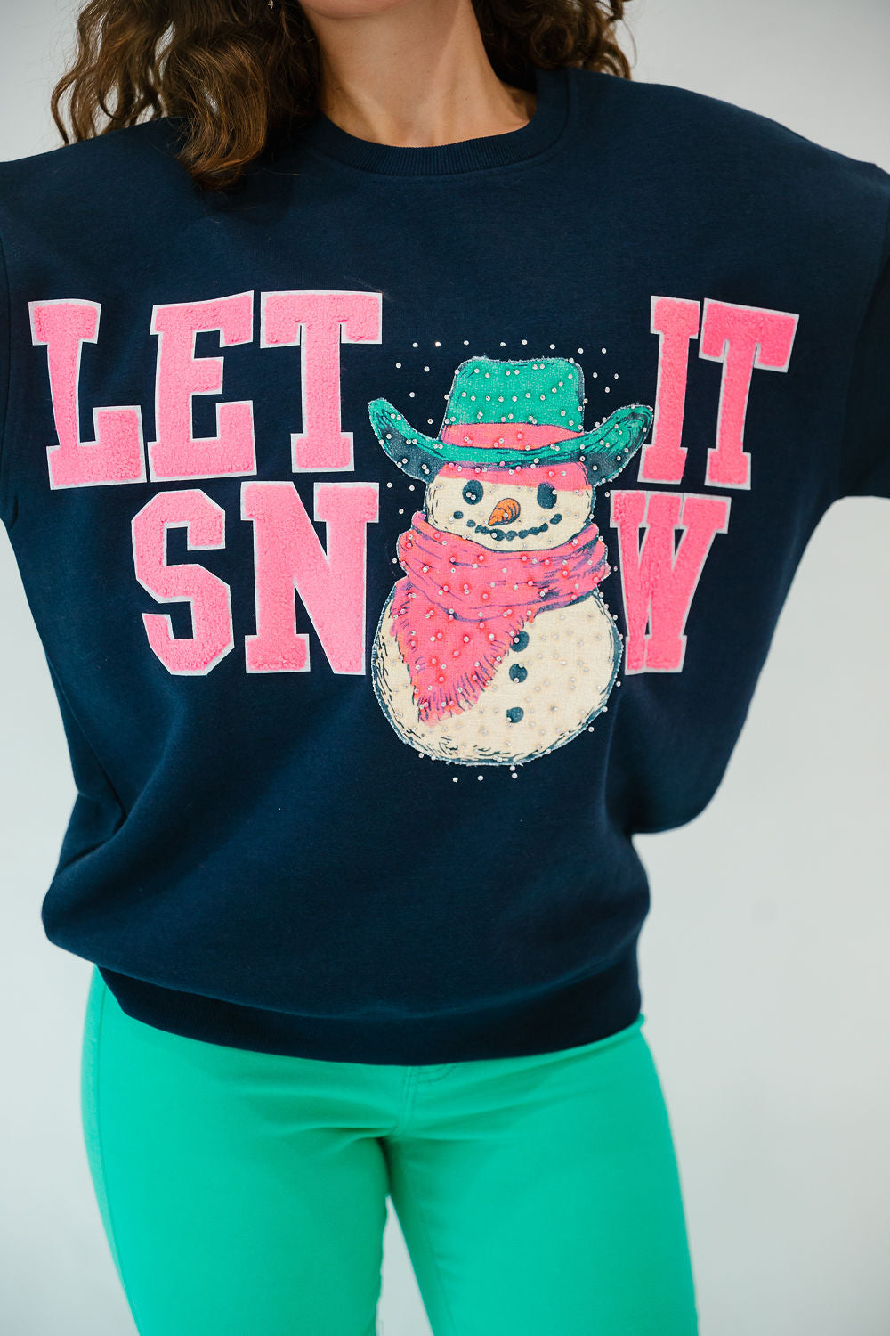 LET IT SNOW NAVY PULLOVER PULLOVER Judith March