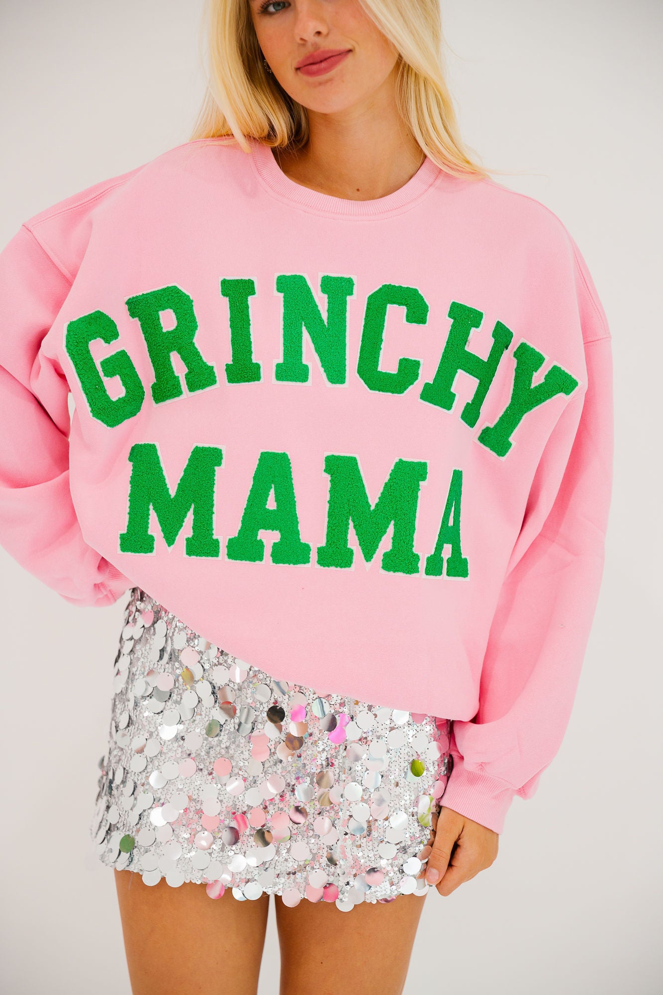 GRINCHY MAMA PINK PULLOVER PULLOVER Judith March