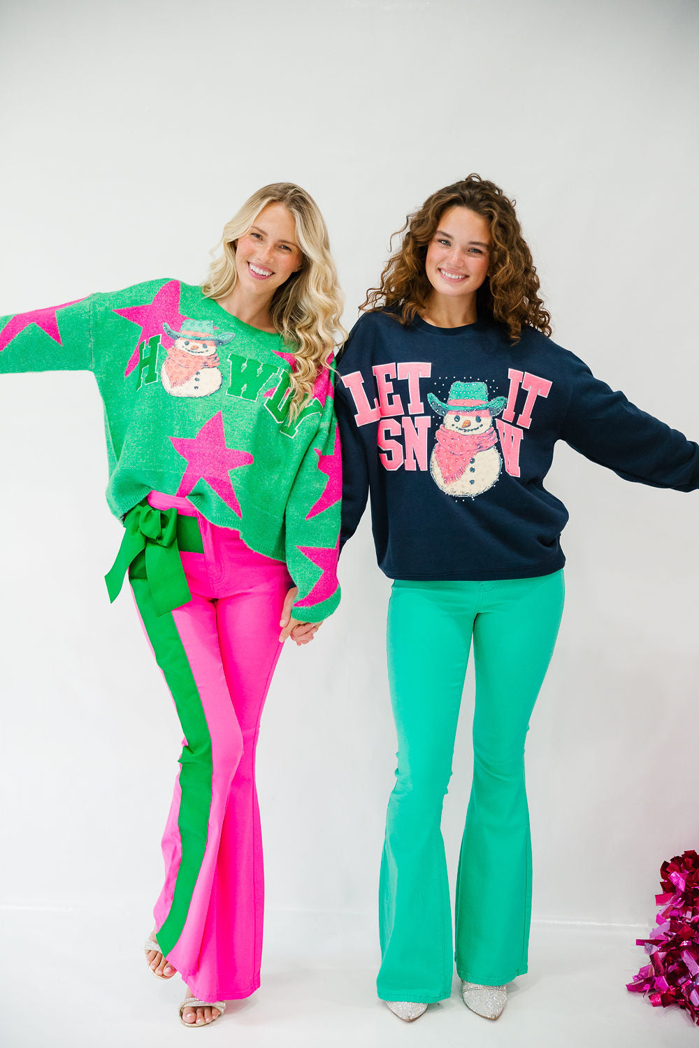 HOWDY SNOWMAN GREEN STAR SWEATER SWEATER Judith March