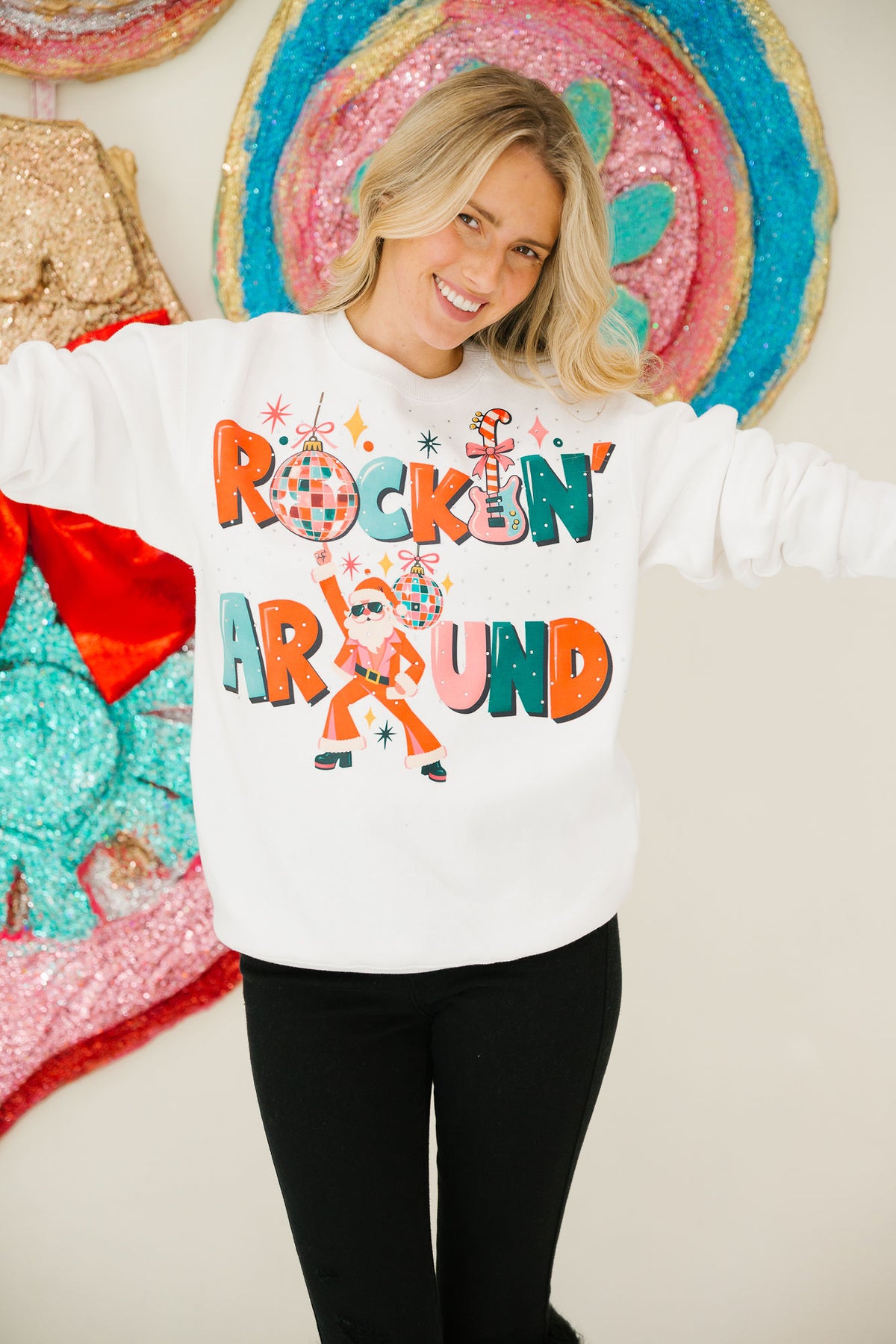ROCKIN' AROUND WHITE PULLOVER PULLOVER Judith March
