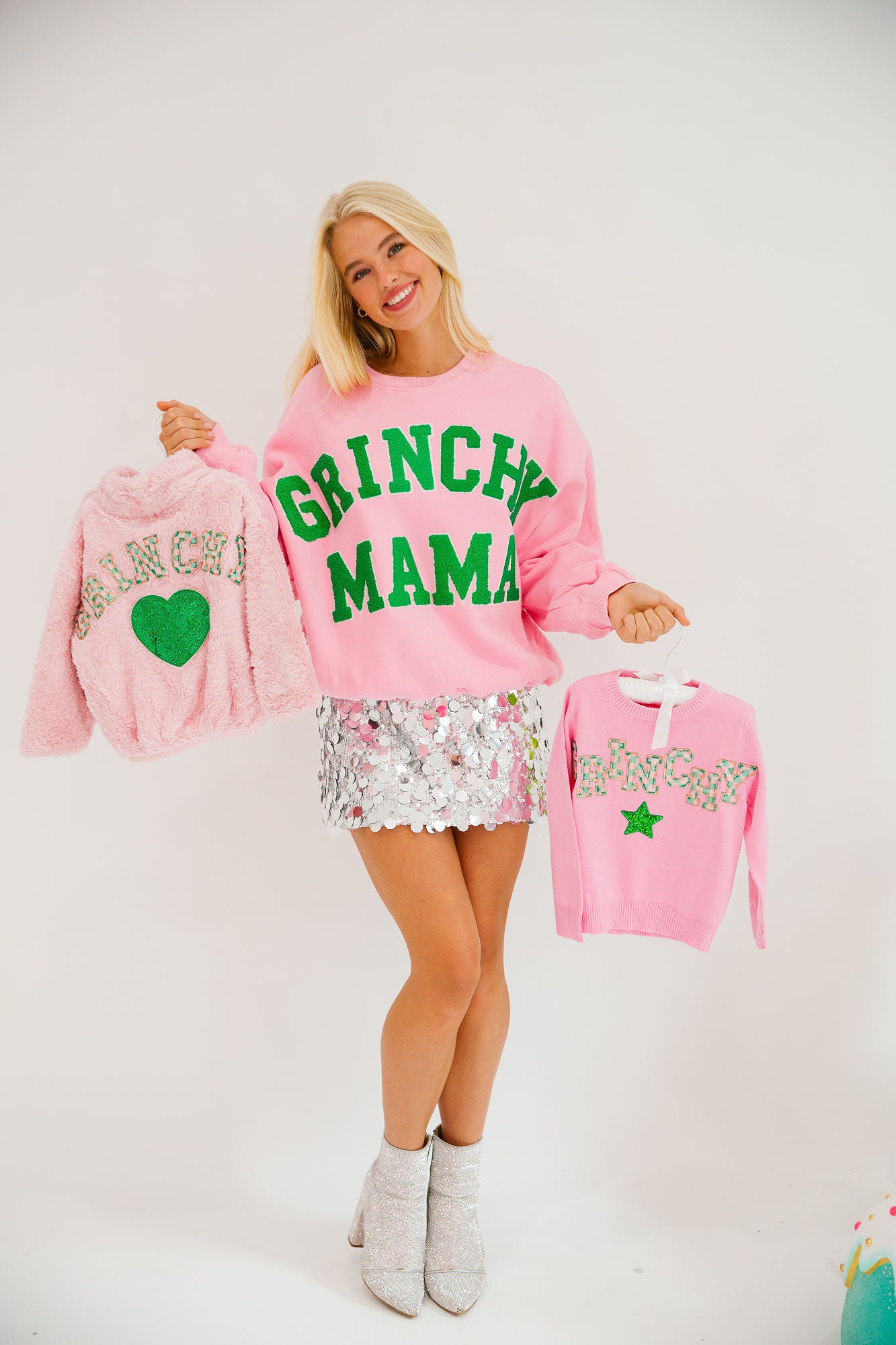 GRINCHY MAMA PINK PULLOVER PULLOVER Judith March