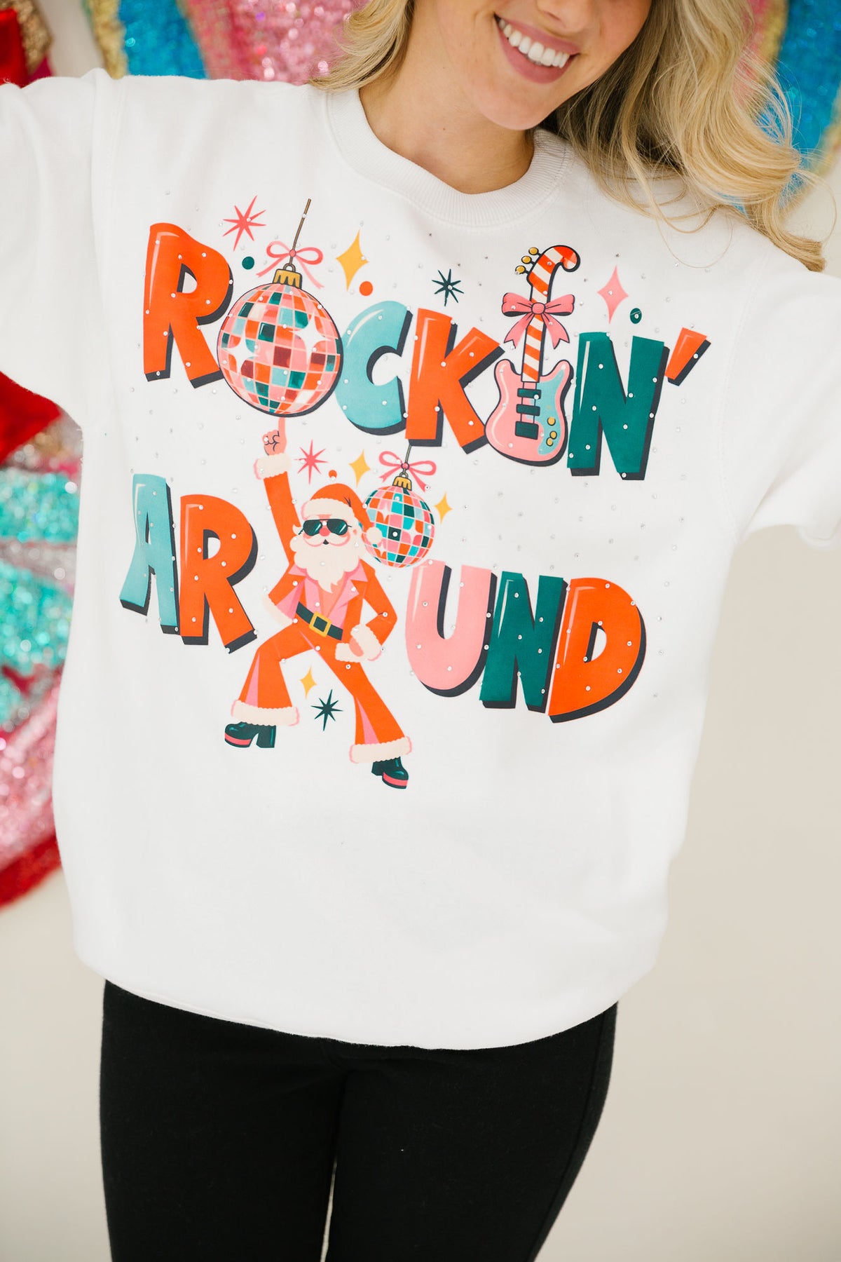 ROCKIN' AROUND WHITE PULLOVER PULLOVER Judith March