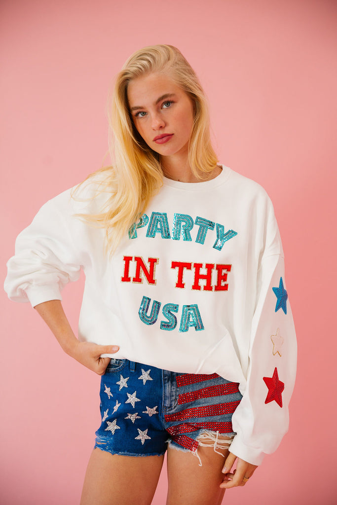 PARTY IN THE USA WHITE PULLOVER pullover Judith March   
