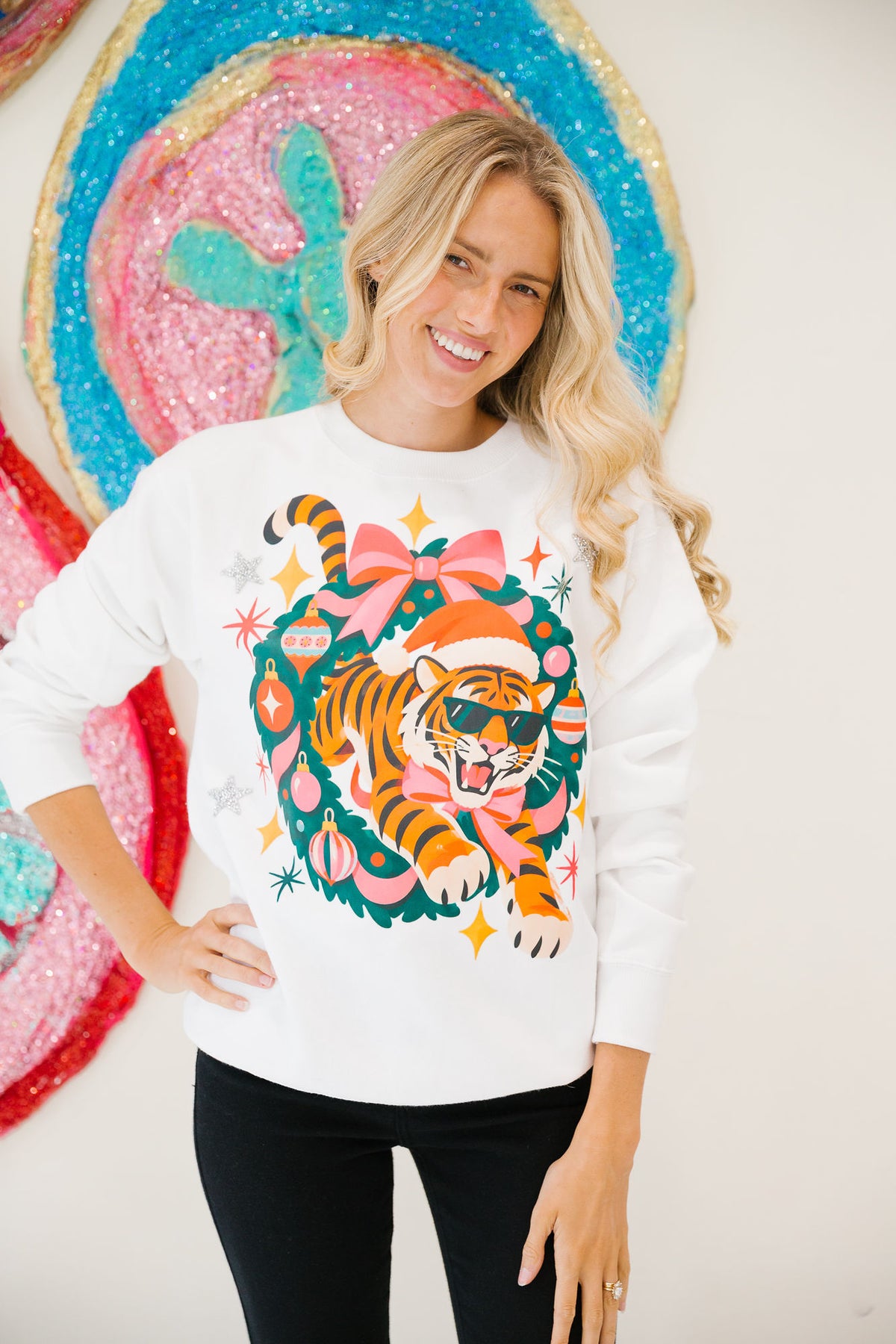 JINGLE JUNGLE WHITE PULLOVER PULLOVER Judith March