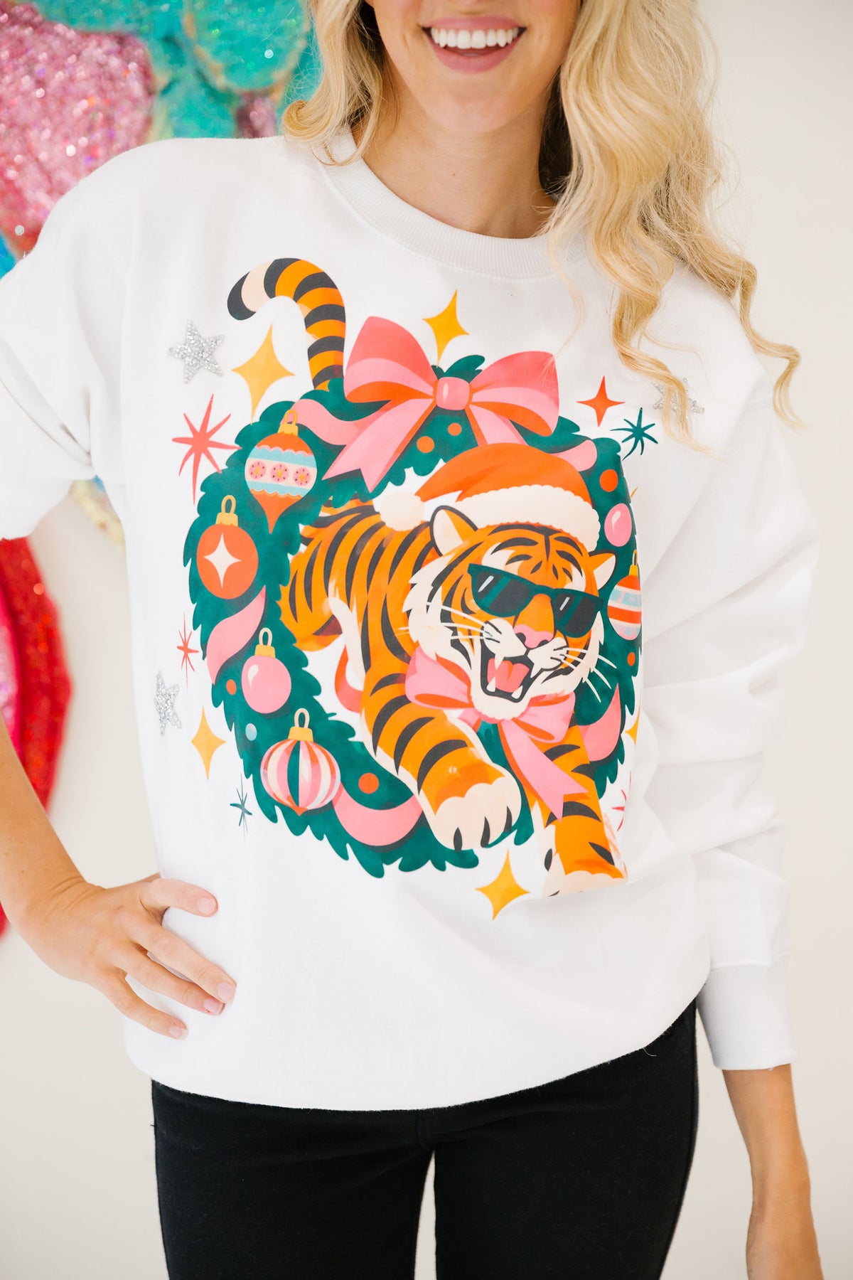 JINGLE JUNGLE WHITE PULLOVER PULLOVER Judith March