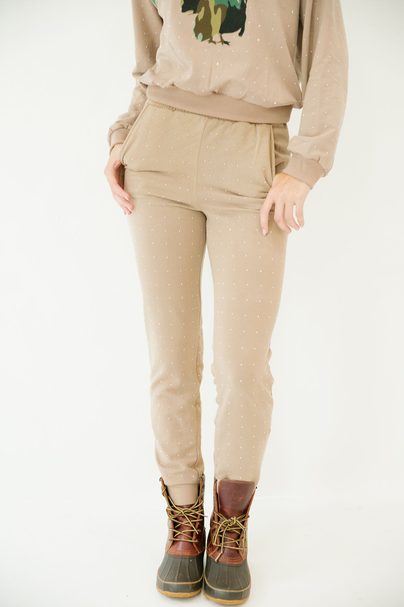 GOBBLE CAMO BEJEWELED LOUNGE SET Loungewear Judith March