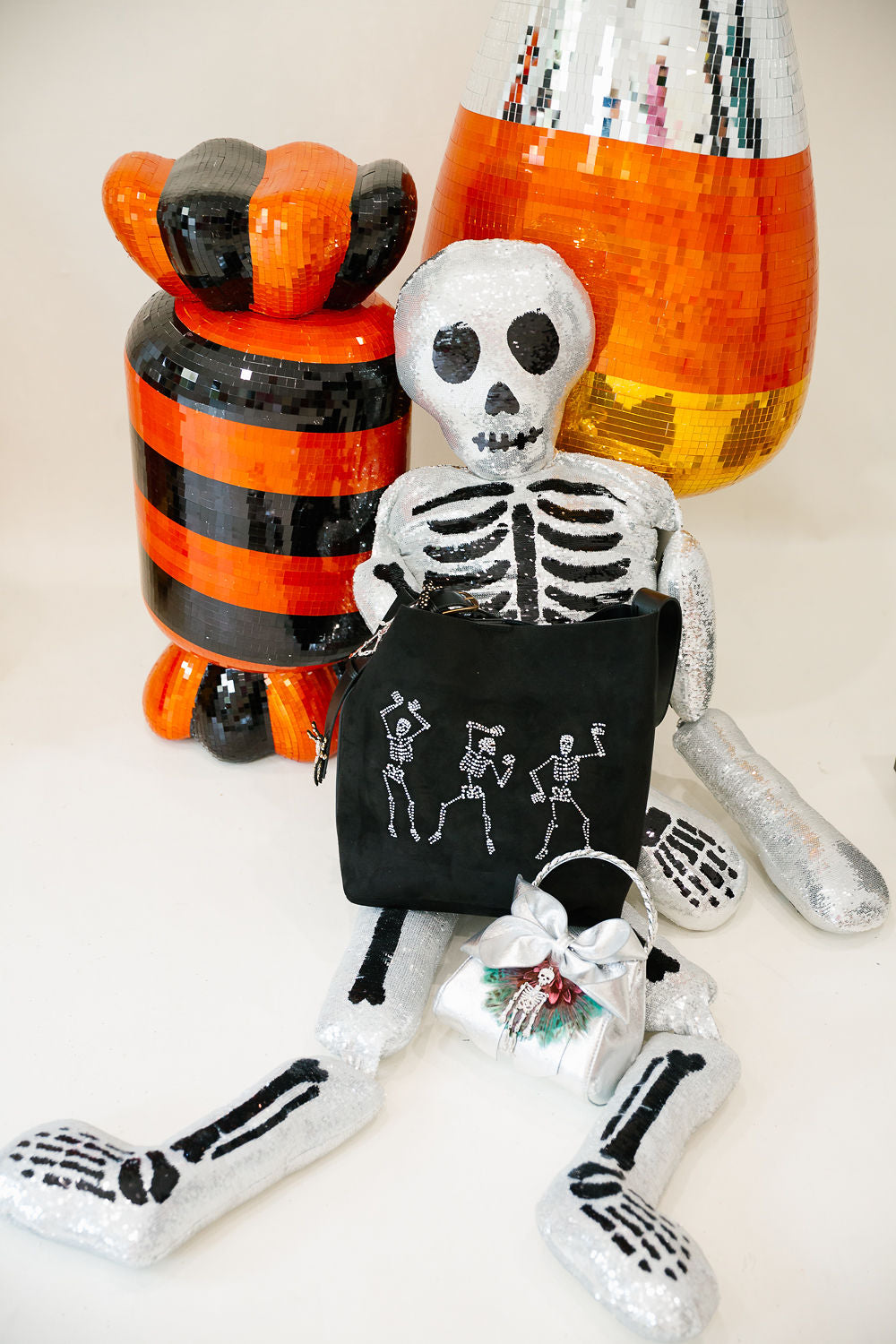 DANCING SKELETON BLACK BAG Clutch Judith March