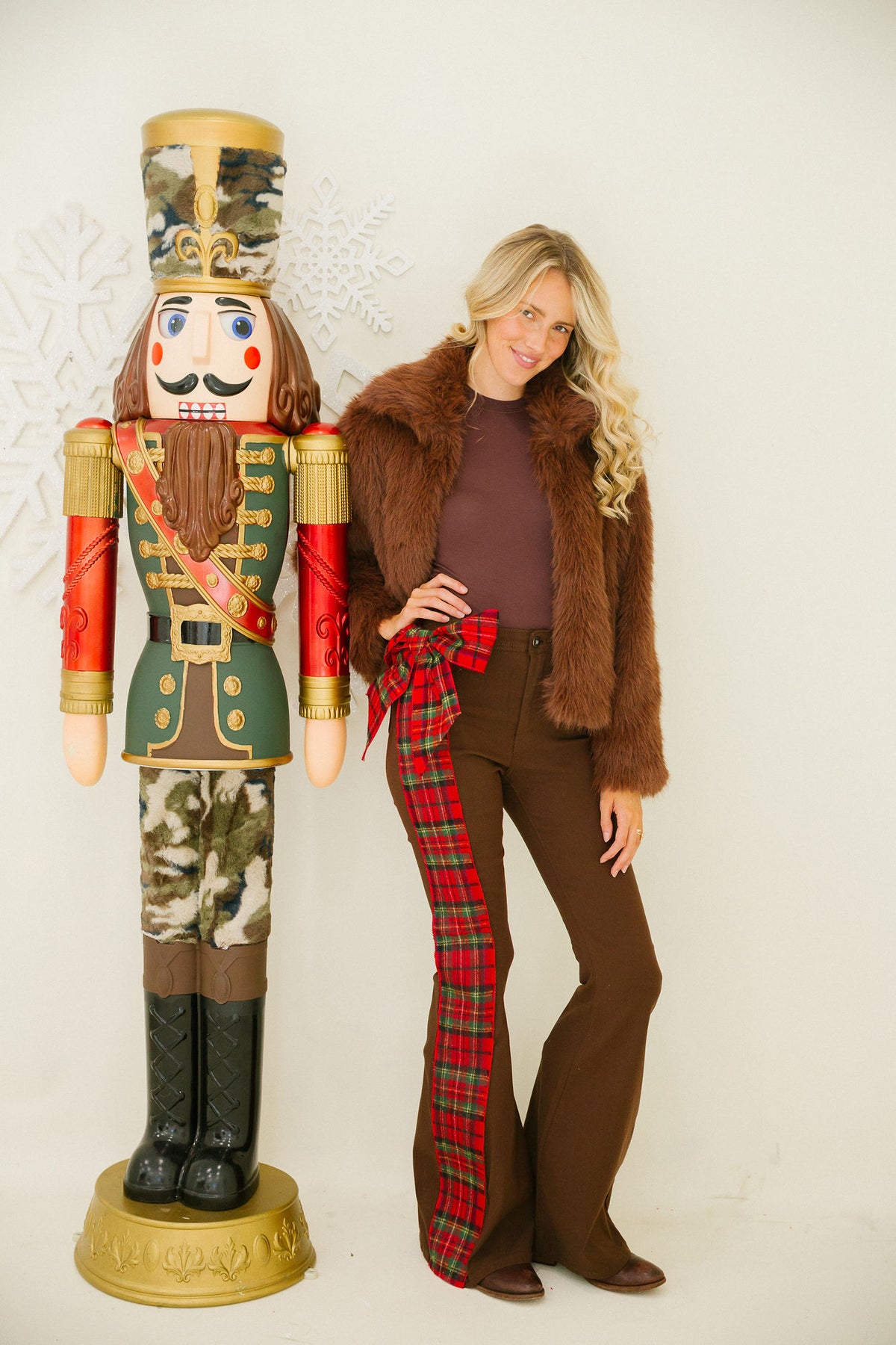 SANTA CLAUS SIPS BROWN FUR COAT JACKET Judith March
