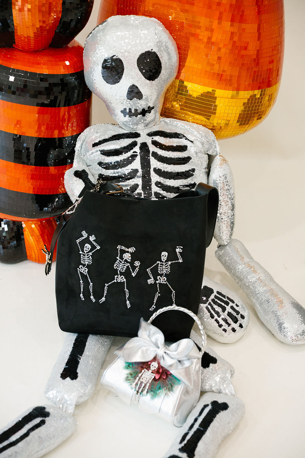 DANCING SKELETON BLACK BAG Clutch Judith March
