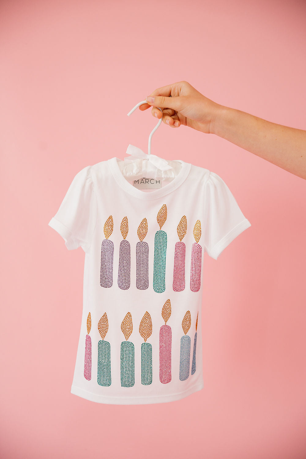 MINI KIDS BIRTHDAY CANDLES WHITE TEE Tee Judith March