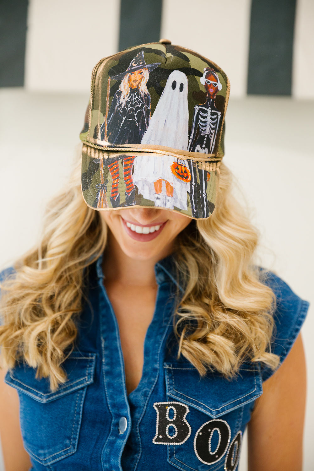 SPOOKY SQUAD CAMO TRUCKER HAT TRUCKER HAT Judith March