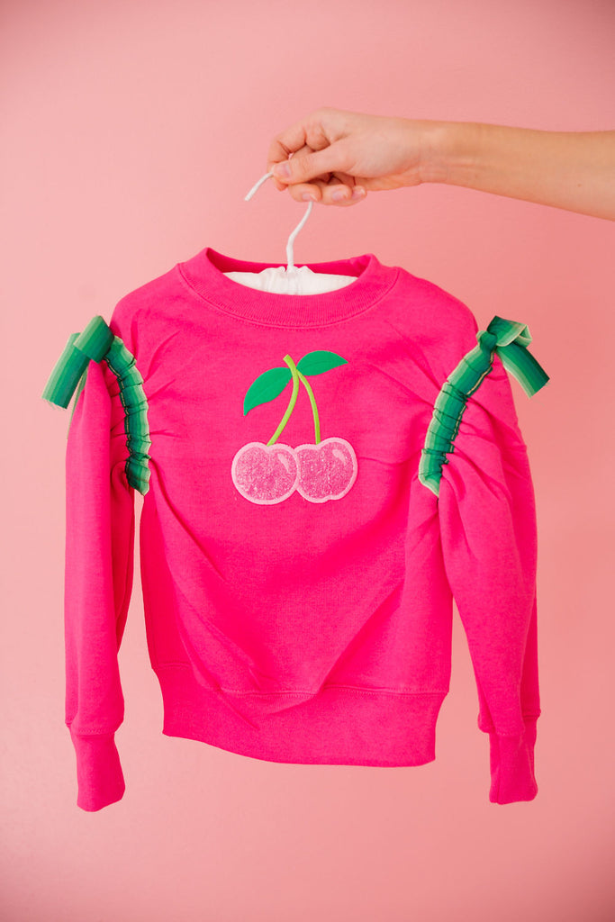 MINI KIDS CHERRY RIBBON PINK PULLOVER pullover Judith March