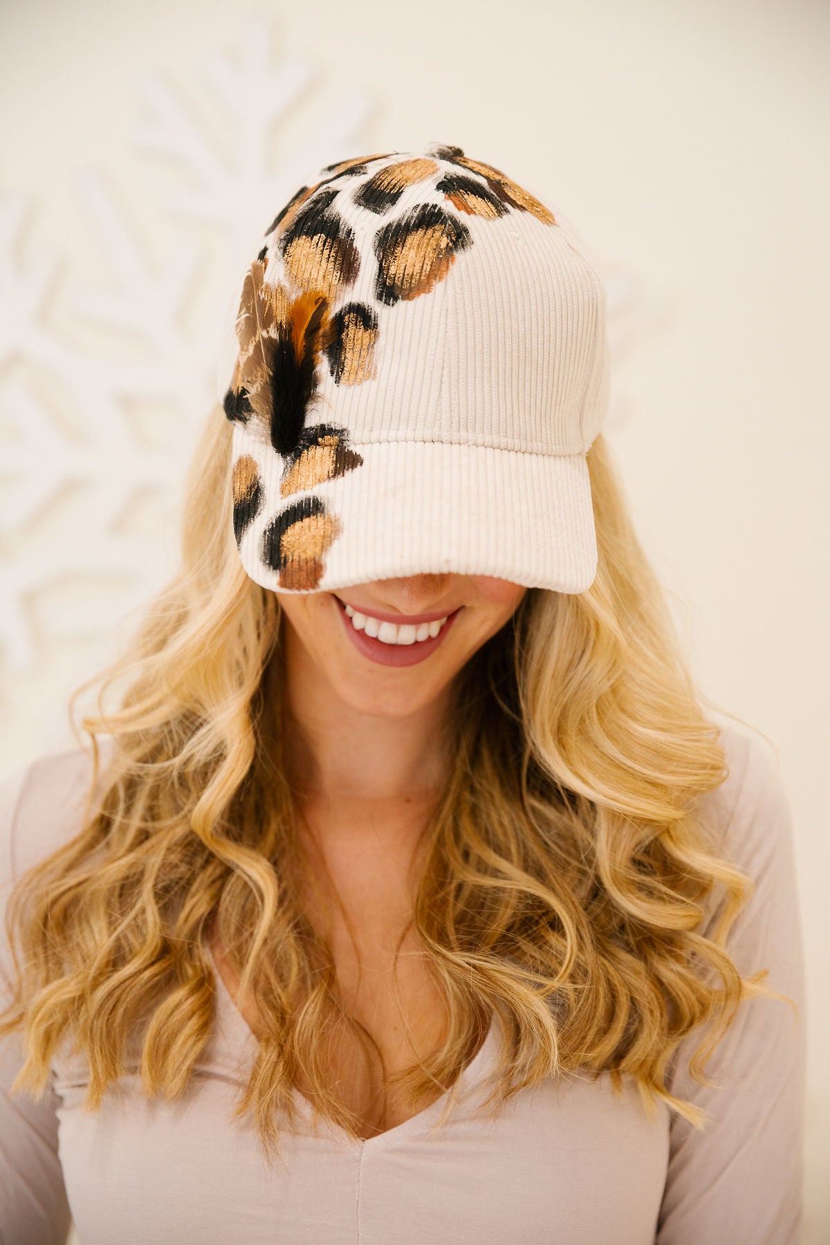 LEOPARD LUXE HANDPAINTED TRUCKER HAT TRUCKER HAT Judith March
