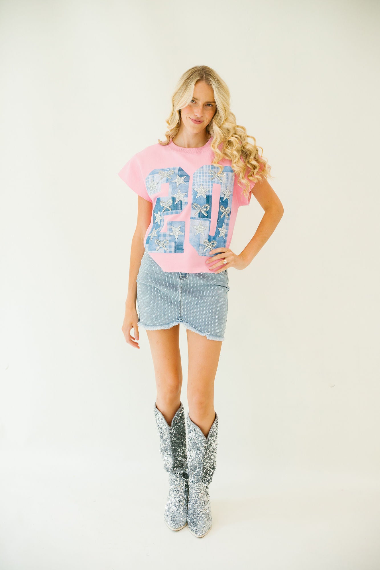 CUSTOM DENIM QUILT NUMBER PULLOVER PULLOVER Judith March