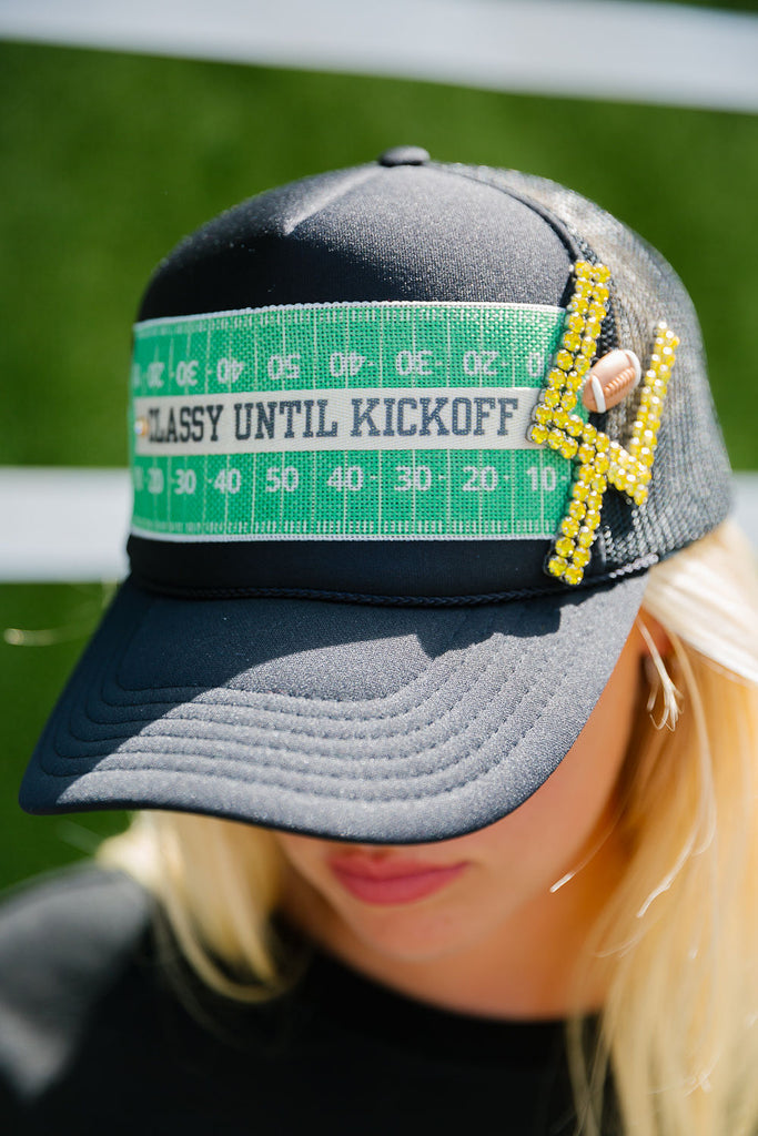 DOWN THE FIELD BLACK TRUCKER HAT TRUCKER HAT Judith March