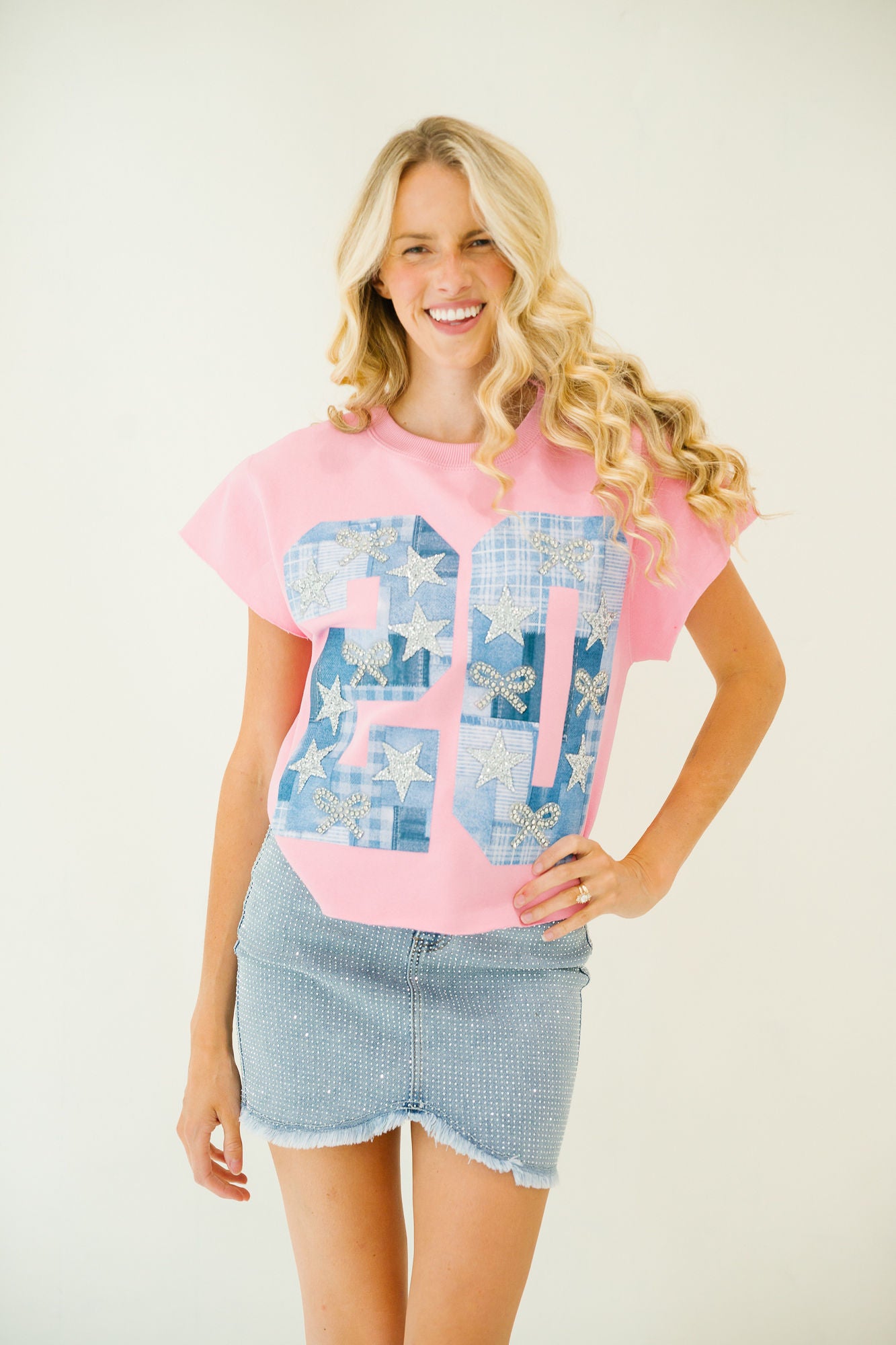 CUSTOM DENIM QUILT NUMBER PULLOVER PULLOVER Judith March