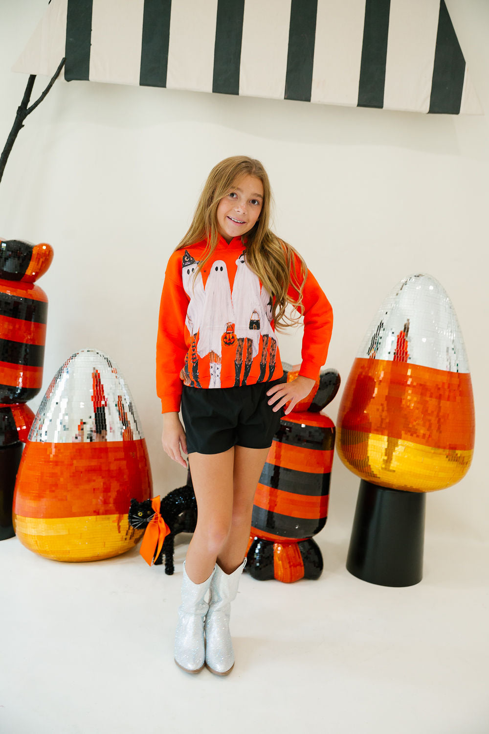 MINI KIDS BOO CREW ORANGE HOODIE PULLOVER Judith March
