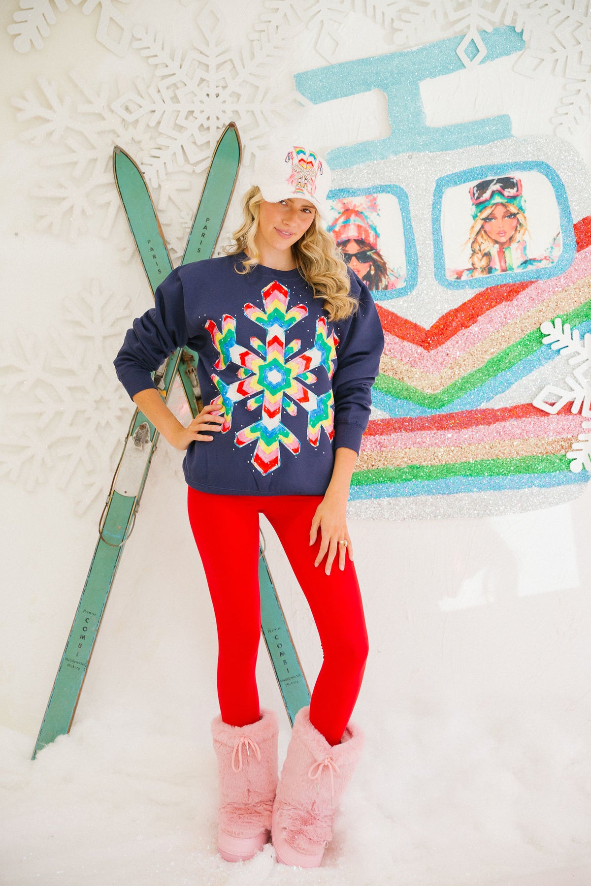 APRÈS SNOWFLAKE NAVY PULLOVER PULLOVER Judith March