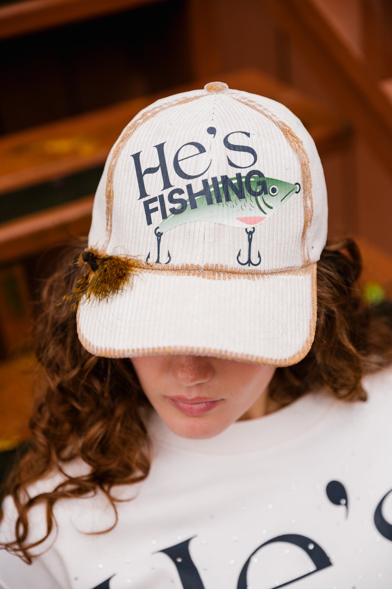 HE'S FISHING CORDUROY HAT HAT Judith March