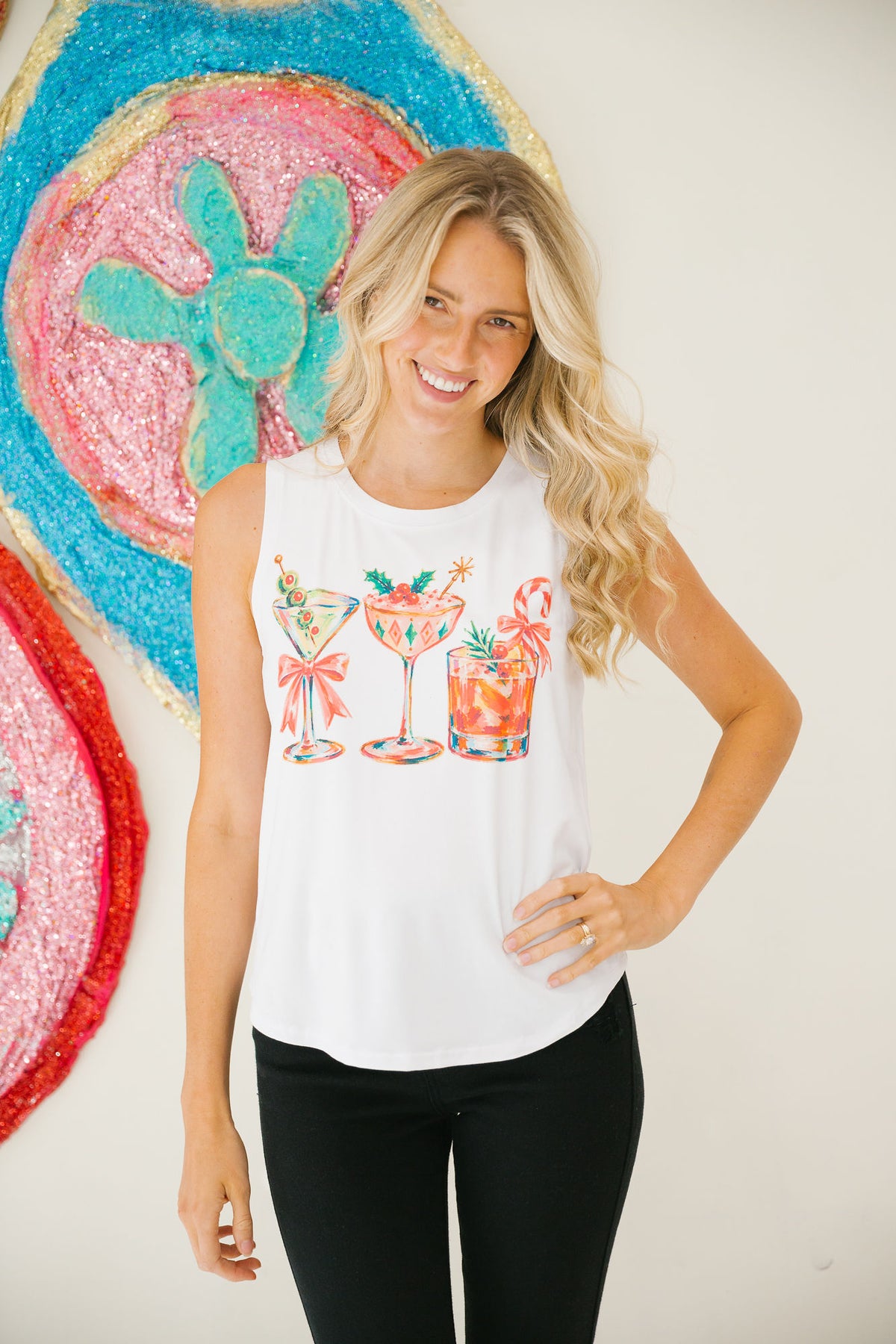 MARTINIS & MISTLETOE TEE/TANK TEE Judith March