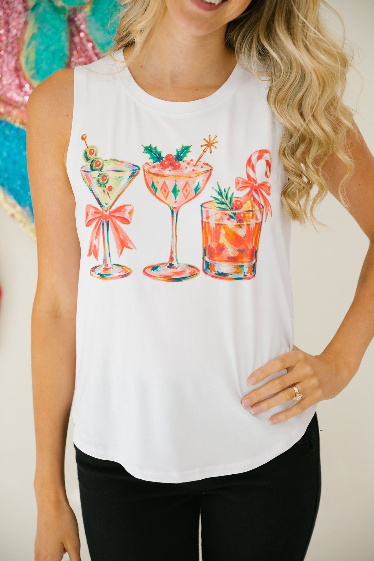MARTINIS & MISTLETOE TEE/TANK TEE Judith March SMALL TANK