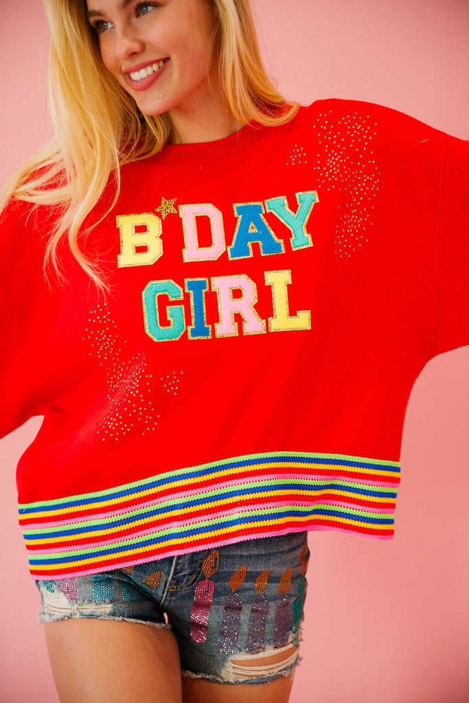 BDAY GIRL RED RIBBON PULLOVER pullover Judith March