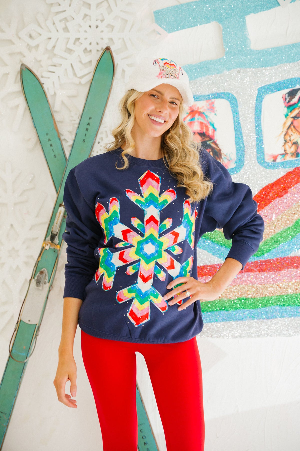 APRÈS SNOWFLAKE NAVY PULLOVER PULLOVER Judith March
