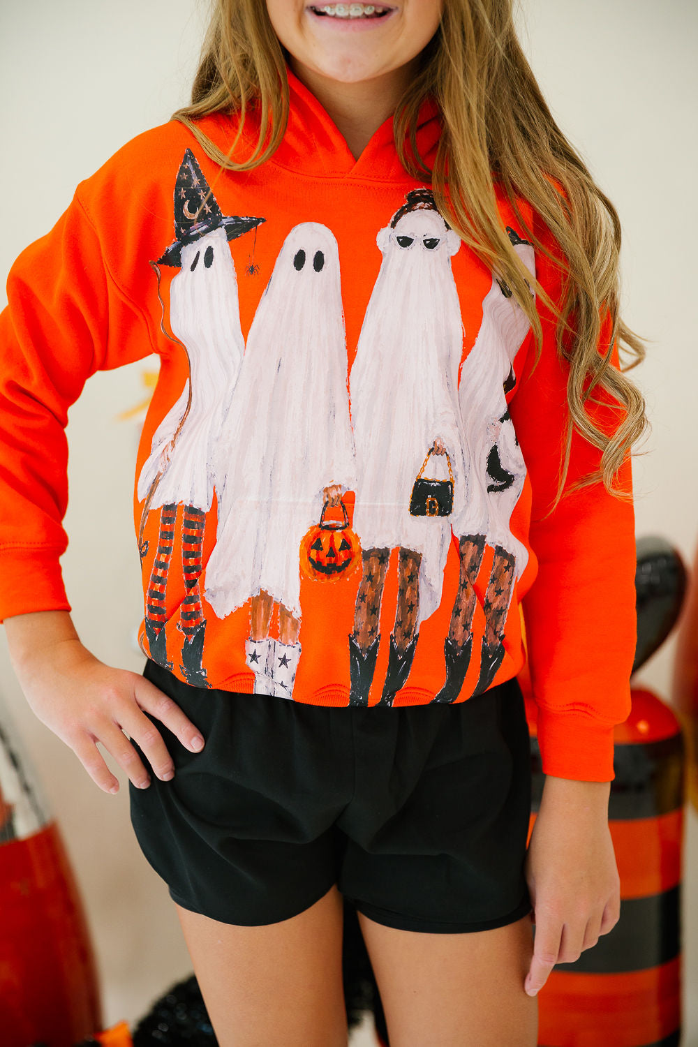 MINI KIDS BOO CREW ORANGE HOODIE PULLOVER Judith March