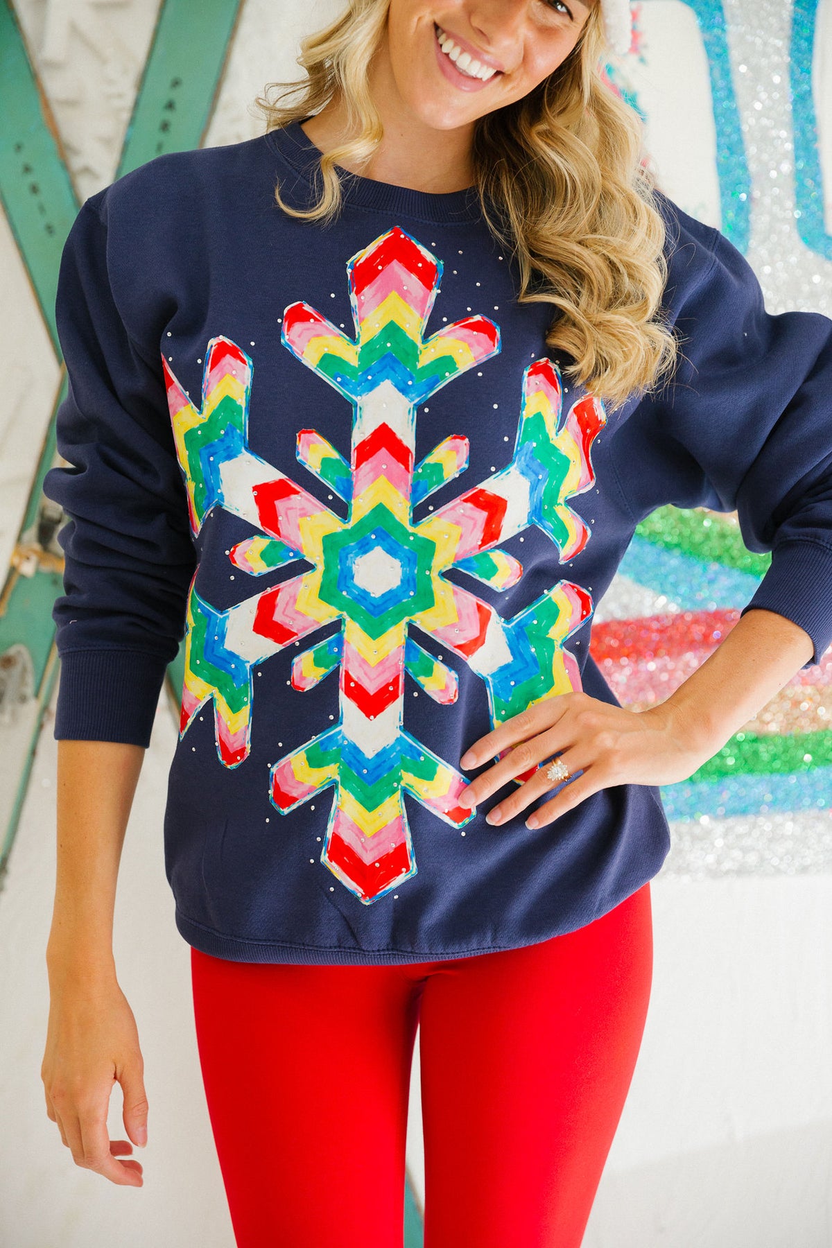 APRÈS SNOWFLAKE NAVY PULLOVER PULLOVER Judith March