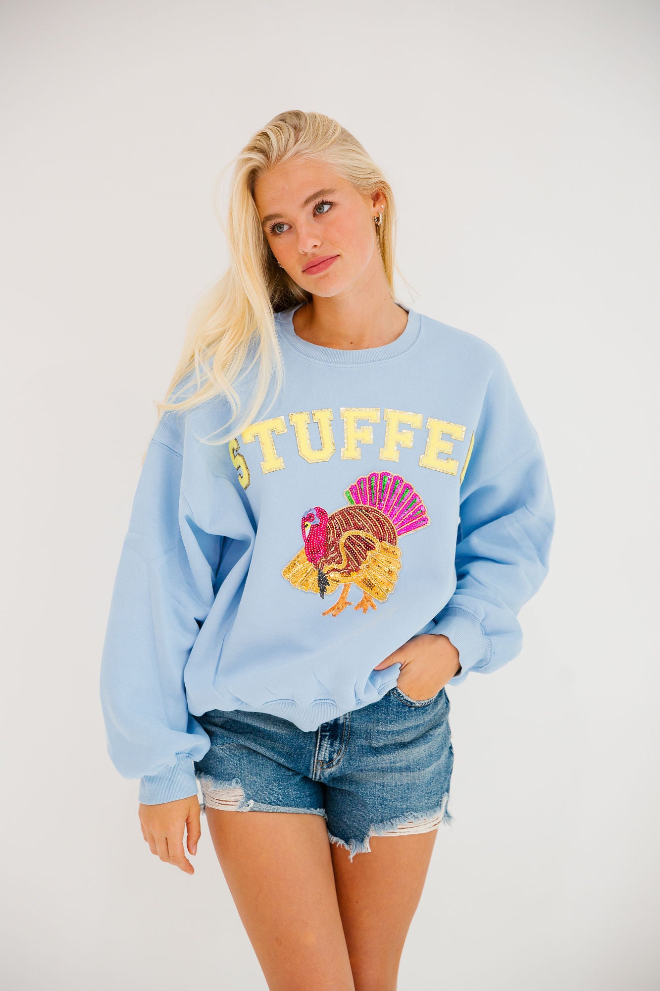 STUFFED BLUE PULLOVER PULLOVER Judith March
